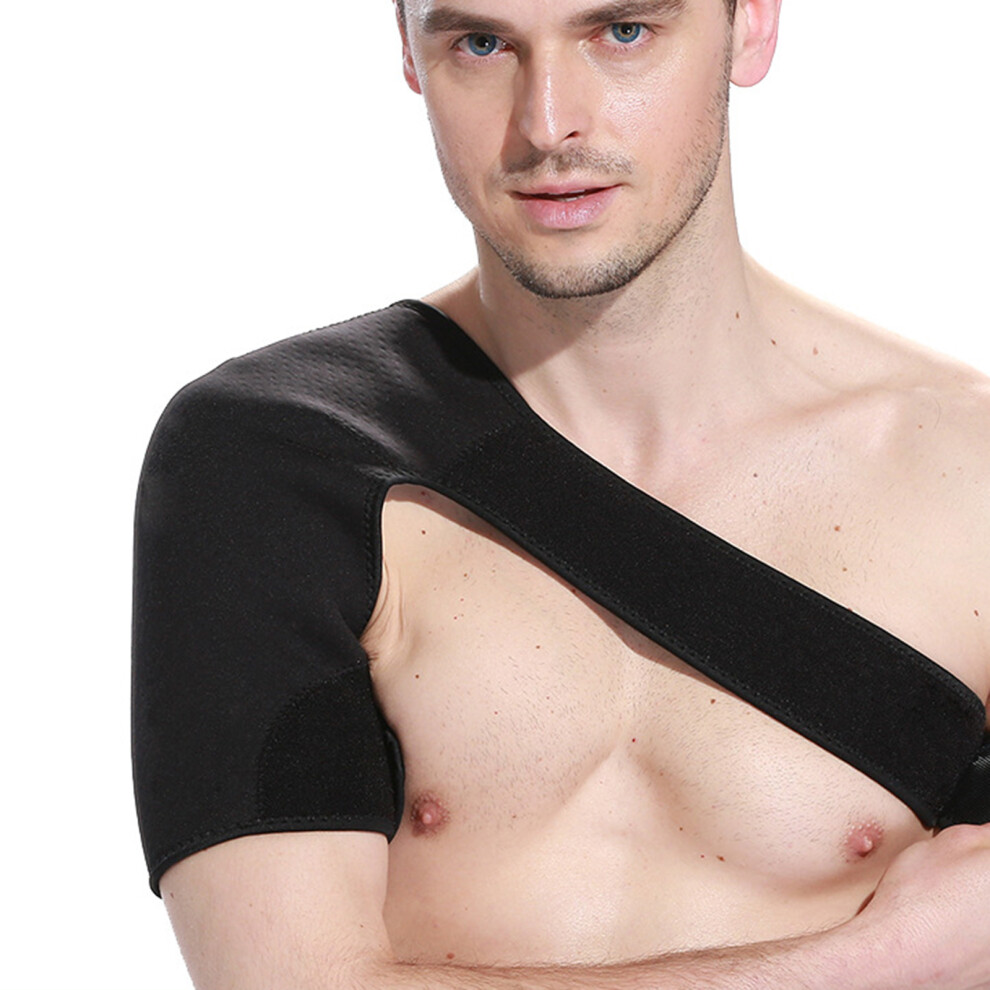 Sprain Soreness Relief Shoulder Brace Adjustable Compression Sleeve For Bursitis Tendinitis With Ice Pack Holder Two Way Pressure Breathable Suede