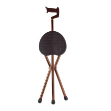 Portable Cane Seat, Aviation Aluminum Material Ergonomic Non-Slip Handle Foldable Seat Cane for Elderly, Adjustable Height Walking Aid with Comfortabl