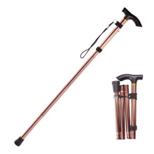 Folding Cane Adjustable Heights Lightweight Aluminum Alloy Walking Stick With Non Slip Grip Foldable Travel Cane For Elderly Men Women Folding Design