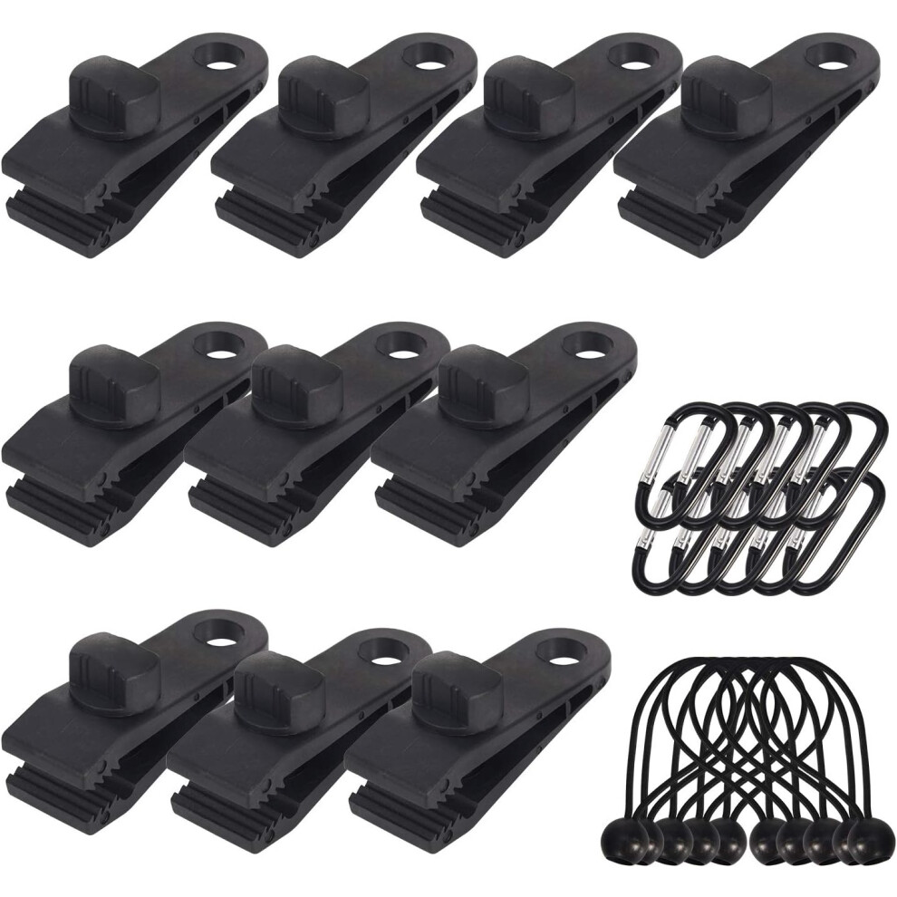 Heavy-Duty Tarp Clips, Superior Gripping Power Weather Resistant Lock Grip Clamps For Securing Tarps Tents Awnings, Includes Adjustable Bite Force Scr 9463374911142