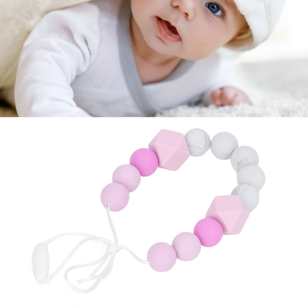 Soft Silicone Beaded Teething Necklace for Toddlers - Purple Gum Massage
