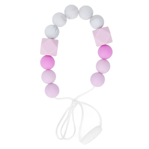 Lila Silikon-Perlen-Beißkette für Babys 1