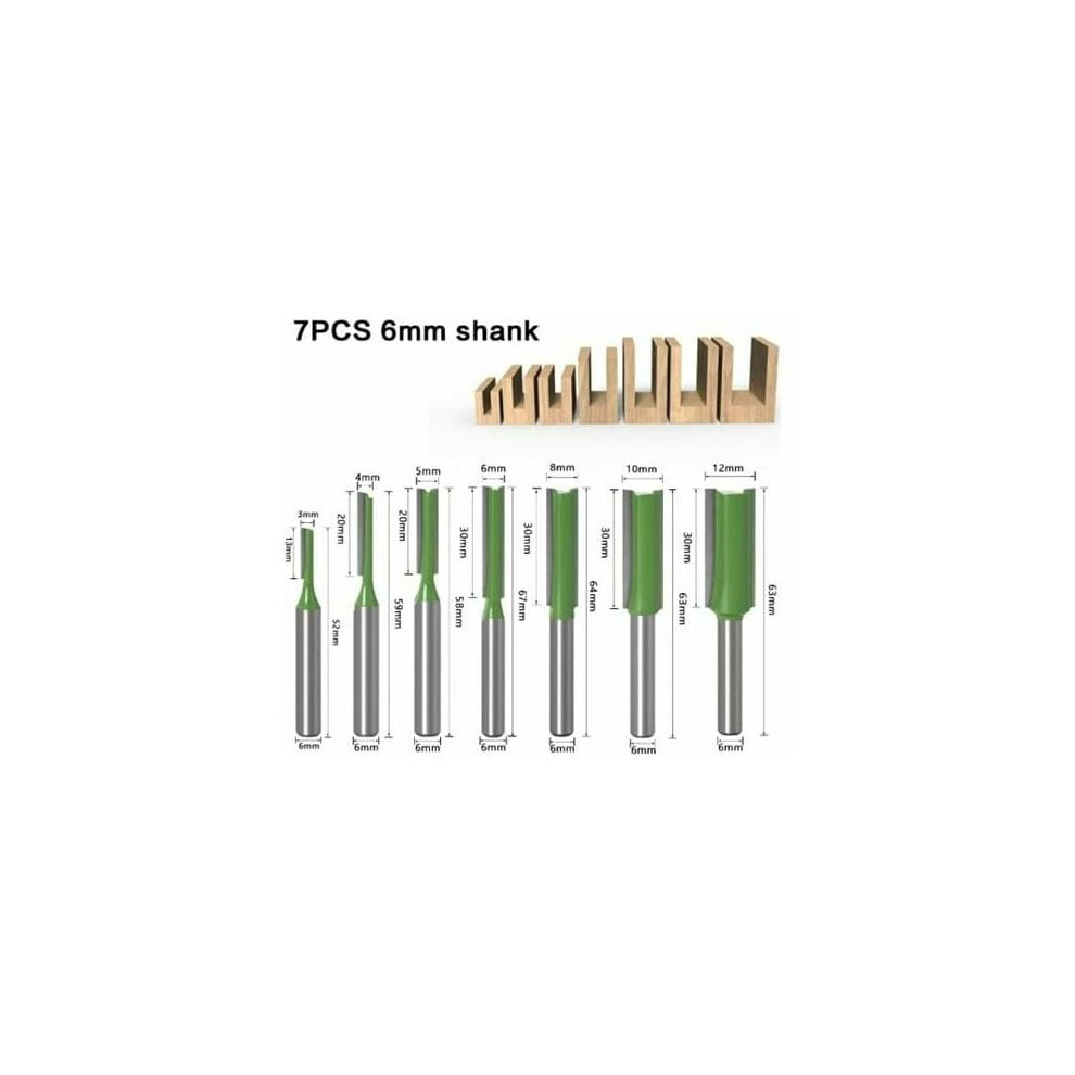 Professional Woodworking Toolset, Straight Dado Tungsten Carbide Router Bits, High Abrasion Resistance Precision Cutting Kit For Mdf Solid Wood 9169997245915