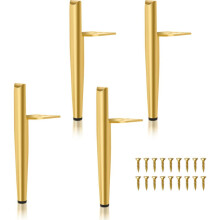 Set Of 4 Gold Furniture Legs, Side Mounted With Rustproof Finish For Coffee Table And Cabinet DIY