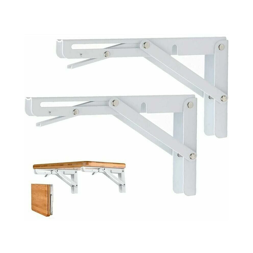 Diy Wall Mounted Folding Shelf Brackets, Space Saving Heavy Duty Supports For Solid Steel Triangle Structure, Stainless Steel Smooth Surface, Pack Of 9173940432062