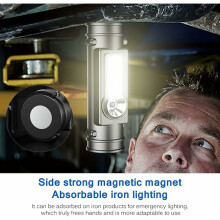 Faro professionale a doppia sorgente luminosa, faro super luminoso con luce regolabile per pesca, riparazioni auto, corse, leggero, 180 gradi