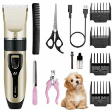 Kit profissional de tosa para animais de estimação, tesoura de aço inoxidável com lâmina de cerâmica, para todos os tipos de pelos, tosa