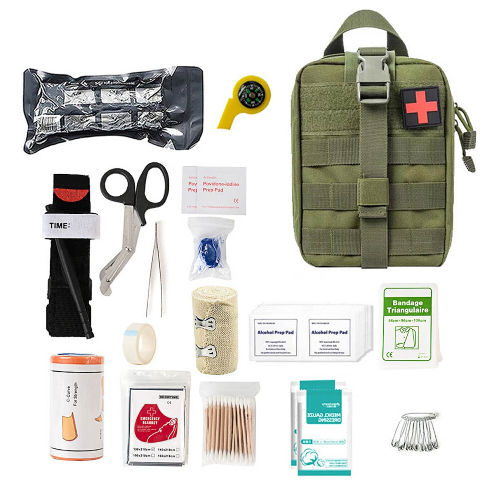 Tactical First Aid Pouch, Molle EMT Pouches Durable Outdoor Equipment with Tri-Fold Design Multiple Pockets for Emergency Response Pack, Lifesaving Eq