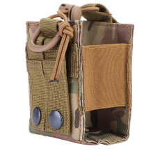 Custodia tattica Molle per radio, fondina a sgancio rapido in nylon resistente per walkie talkie, fissaggio sicuro con velcro staccabile.