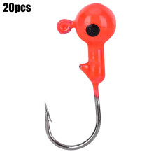 Kit de pêche sur glace professionnel, leurres de pêche compacts à hameçon ultra-précis avec œillet surdimensionné lumineux, 20 têtes
