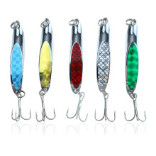 Fishing Spoon Lure Set, Heavy Surf Casting Saltwater Fishing Lure with Reflective Metal Design and Noise Making Blade, Trolling Fishing Lure for Bass
