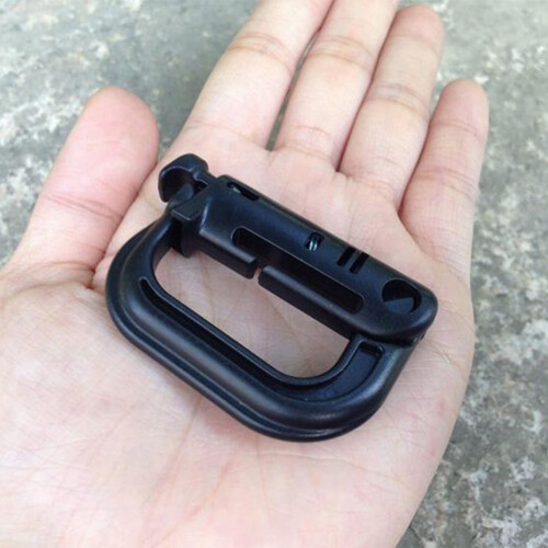 Tactical Locking D Ring Carabiner Secure Locking Hook System For Molle Gear Fast Attachments And Tactical Equipment Quick Release Button Multi Purpose 1