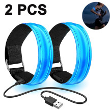 Luzes de segurança recarregáveis GlowSafe, pulseiras LED refletoras para aventuras ao ar livre.