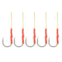 High Strength Fishing Assist Hook with PE Line - Durable Saltwater Jigging Hooks for Sea Trout Flounder Cobia Tuna, Sharp Conical Point Corrosion Resi