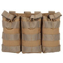 Porta-carregador triplo 5.56 Fast, sistema MOLLE de padrão militar, abertura superior, em nylon tático para caça, compatível com coletes de