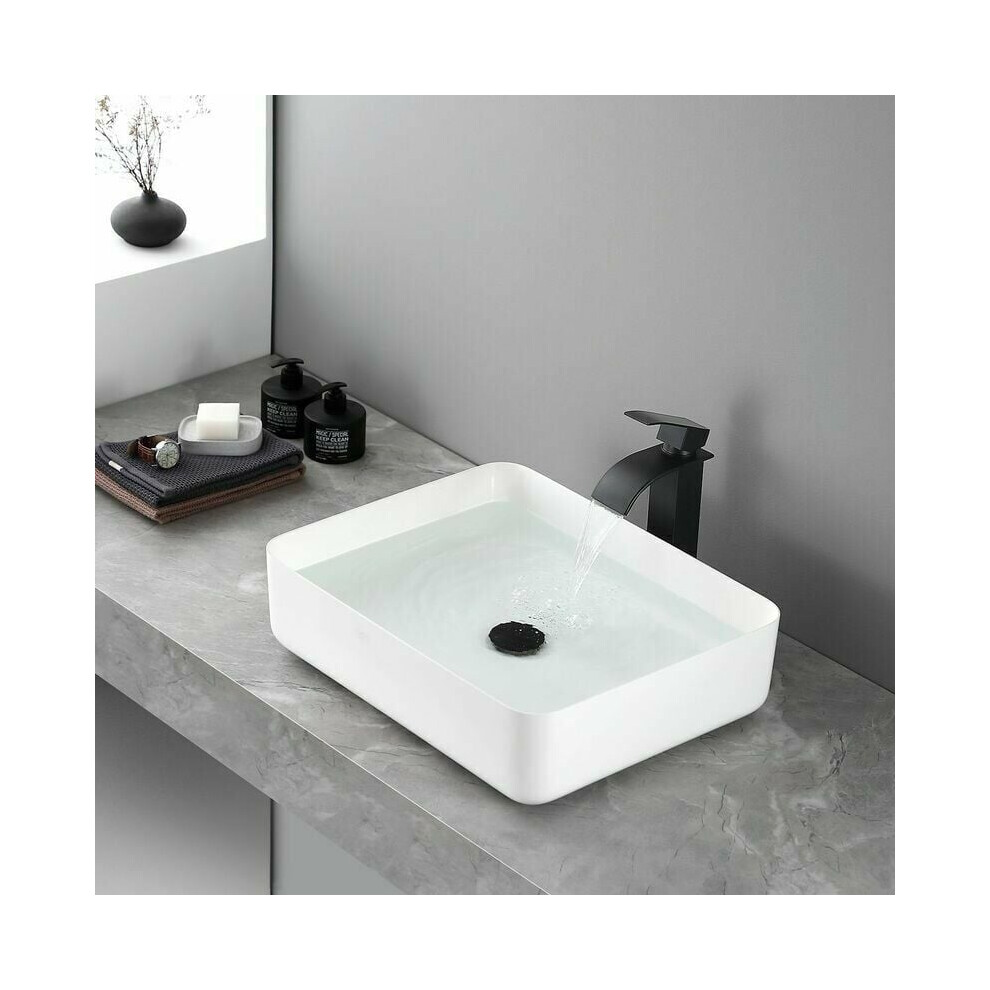 Vessel Sink Faucet, Waterfall Spout Single Handle Control Solid Steel Construction, Easy Installation Rust-Resistant Finish For Modern Bathroom 9169997246851