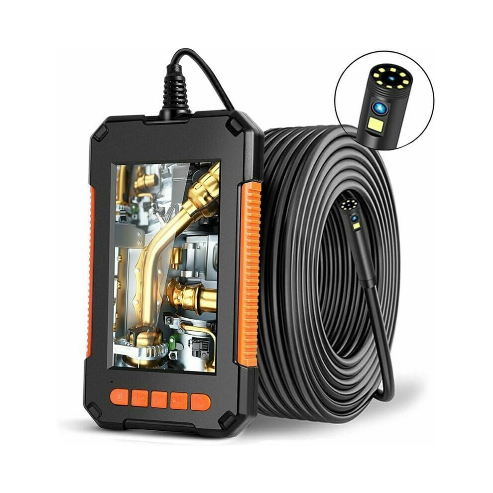 High-Definition Inspection Camera, Semi-Rigid Cable Endoscope With Adjustable Led Lights, Ip67 Waterproof Probe, 1080P Dual Lens Borescope For 9340959673933