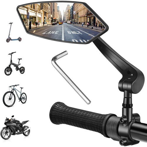 Ρυθμιζόμενος περιστρεφόμενος καθρέφτης ποδηλάτου 360 μοιρών, Ευρυγώνιος