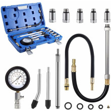 Automotive Tool for Motorcycle Car Truck, Compression Tester Kit with Easy to Carry Case for Petrol Gas Engine Cylinder, Sturdy & Durable Design