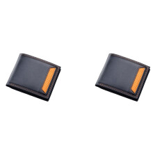 2X Wallet for Men Wallet Men's Wallet Short Wallet Leather Wallet Men Men's Leather Wallet Purse Men(Black)