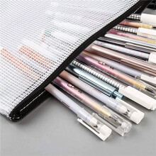 24 Pcs Rits Bestand Zak A4 Rits Mesh Tas Bordspel Opbergtas PVC Bestand Zak Kantoorbenodigdheden Opbergtas (34 cm x 24 CM)