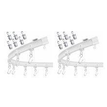 2X Flexible Biegbare Deckenvorhangschiene, Deckenhalterung für Vorhangschiene, Raumteiler Deckenschiene für Vorhänge 9.8Ft