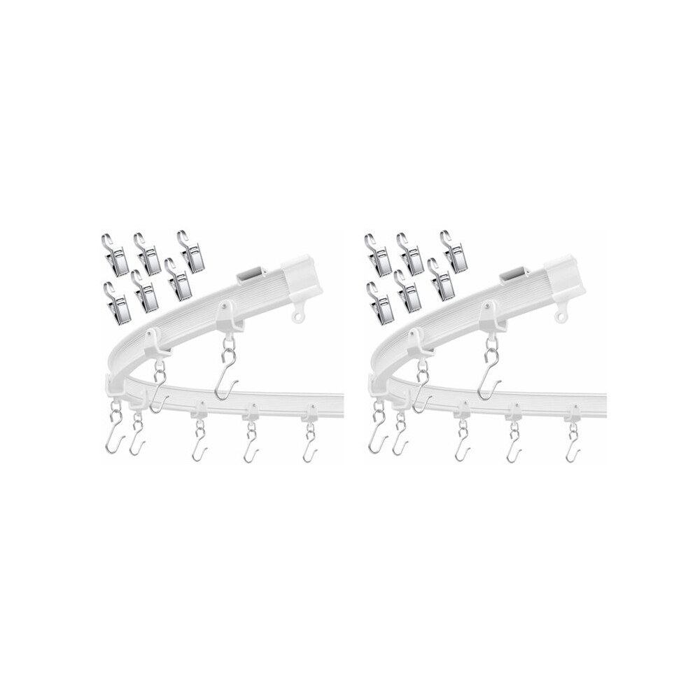 2X Flexible Bendable Ceiling Curtain Track, Ceiling Mount For Curtain Rail, Room Divider Ceiling Track 9.8Ft 4711704560658