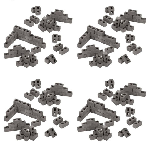 240 Packs Cinder Blocks 1/12 Scale  Bricks Concrete Miniature Bricks Tiny Landscaping Dollhouse Accessories