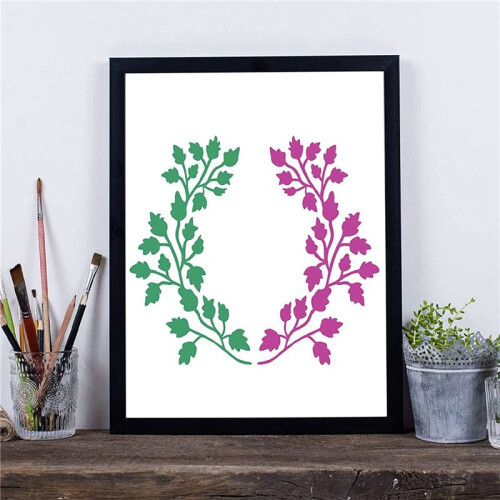 48 Pieces Leaves Stencil Reusable Sheet Painting Stencil Sheet Wall Stencil Leaf Pattern Template Tropical Leaf Reusable 1