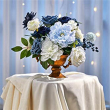 3X Artificial Flowers Fake Dusty Peony Flowers Combo for DIY Wedding Bridal Bouquets Centerpieces Home Decorations