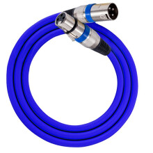 XLR-Kabel 3-Pins XLR Mannelijk/Vrouwelijk Paneelmontage Naar XLR Vrouwelijk/Mannelijk Connector Pass-Through MIC-Verlengconverter Blauw
