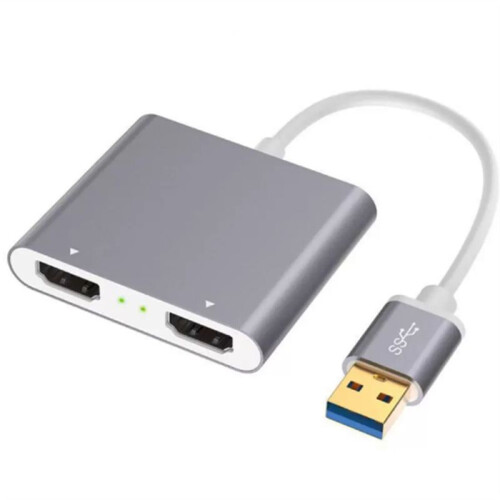 Adaptateur USB 3.0 Vers Double , Convertisseur USB Vers Double  pour Écran Identique.