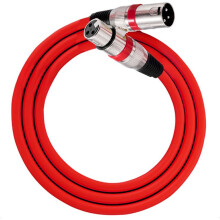 XLR-Kabel 3-Pins XLR Mannelijk/Vrouwelijk Paneelmontage Naar XLR Vrouwelijk/Mannelijk Connector Pass-Through MIC-Verlengconverter Rood