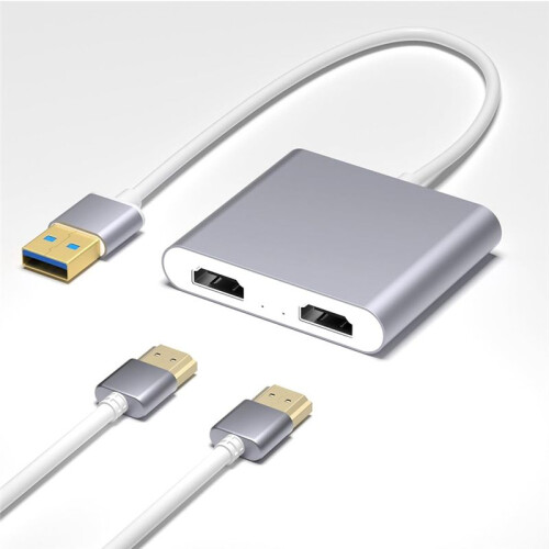 Adaptateur USB 3.0 Vers Double , Convertisseur USB Vers Double  pour Écran Identique. 1