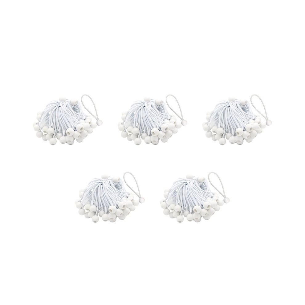250 Pcs Bungee Cord With Balls Elastic Ties Bungee Toggles Ties For Marquees,Tents Banners,Flag Poles,Tarp (White) 4713650354374