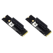 2X NGFF M.2 Un PCI-E 4X Riser Card M2 M Key Un PCIe X4 Adattatore con Indicatore LED  Power Riser per Bitcoin Mining