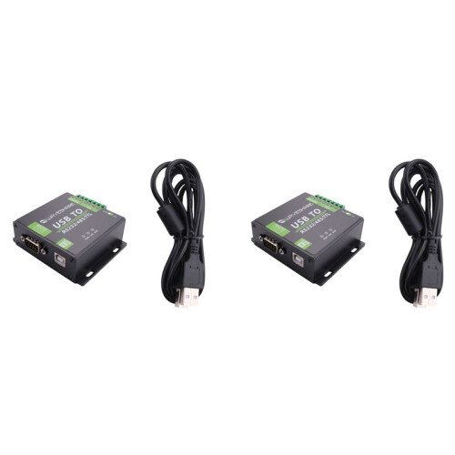 2X Waveshare Convertisseur Isolé Industriel USB Vers RS232/RS485/TTL avec Diode TVS de Circuits de Protection Intégrés FT232RL