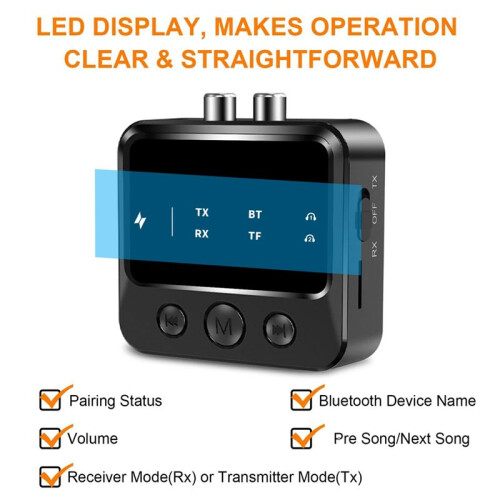 5.4  Audio Transmitter and Receiver 2-in-1 Adapter Dual Transmitter and Dual Receiver One-to-Two 2