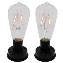 2Pc Solar LED Tungsten Filament Bulb Lamp 2800K Automatic Light Sensors Fence Night Lights for Garden Lamp(8.5cm)