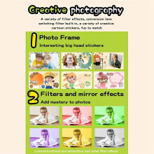 Printcamera 2 Inch Scherm Hoge Heldere Digitale Printer Inktloze Thermische Printer met Papier, 32G Kaart Cadeaus voor Kind Blauw