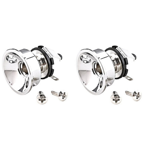 2 Peças Tomada de Saída Estéreo Jack de Guitarra de 6,35 mm 1/4 Polegadas para Peças de Guitarra Elétrica Telecaster