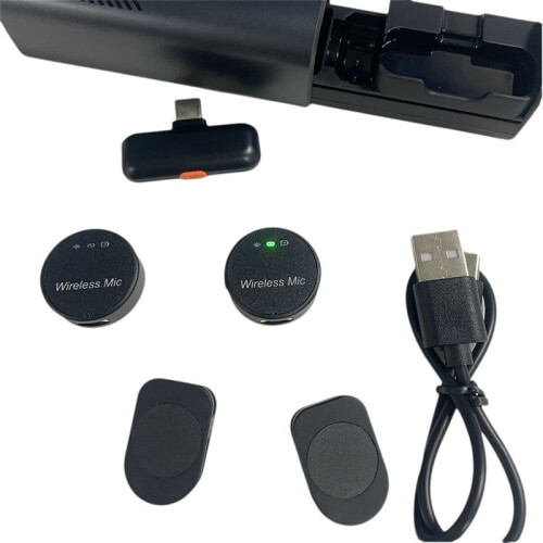 Draadloze Lavalier-Microfoon met Oplaadcase, -Clip/Magnetische Microfoon Type-C-Interface voor Video-Opname op  Devices 1