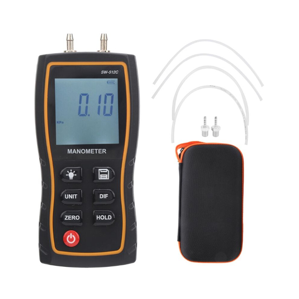 Air Pressure Tester Gauge Sw‑512C Digital Manometer Hvac Air Pressure Meter Gauge Differential Air Pressure Tester Tool 4713089200631