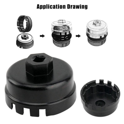 2X Oil Filter Cap Wrench Cup Socket Remover Tool for   64MM 2