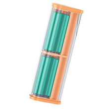 Transparante 6X18650 Powerbank Case 22,5W Snel Opladen Powerbank Case Led Usb Type C Poort Batterij Opbergdoos Oranje