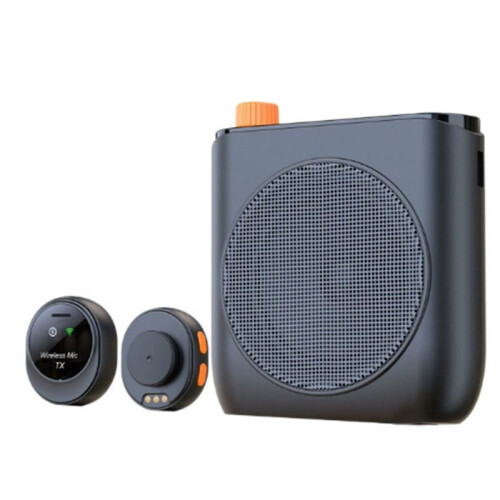 J98 Wireless Voice Amplifier with Lavalier Mic, Clip-  Speaker with Charging Case for Teaching & Streaming