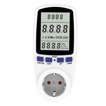 220V Digital LCD Power Meter Wattmeter Socket Wattage Kwh  Measuring Outlet 7 Display Models EU Plug