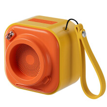 Enceinte Rétro en Forme D'Appareil Photo, Caisson de Basses Portable D'Extérieur Sans Fil, Jaune