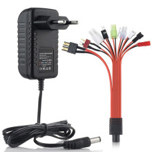 9-in-1 RC Battery Charger for 4.8V 7.2V 8.4V 9.6V NiMH/NiCD, RC Car Charger for 2.4V-12V NiMH/NiCD Battery Pack EU Plug