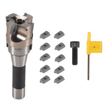 400R 50MM Milling CNC Face End Mill Cutter Kit + 10Pcs APMT1604 Carbide Inserts + R8 Shank Arbor for Power Machine Tool